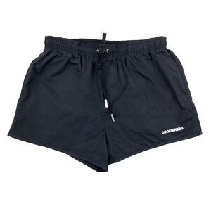 DSQUARED2 Black Swim Shorts with Logo Accent